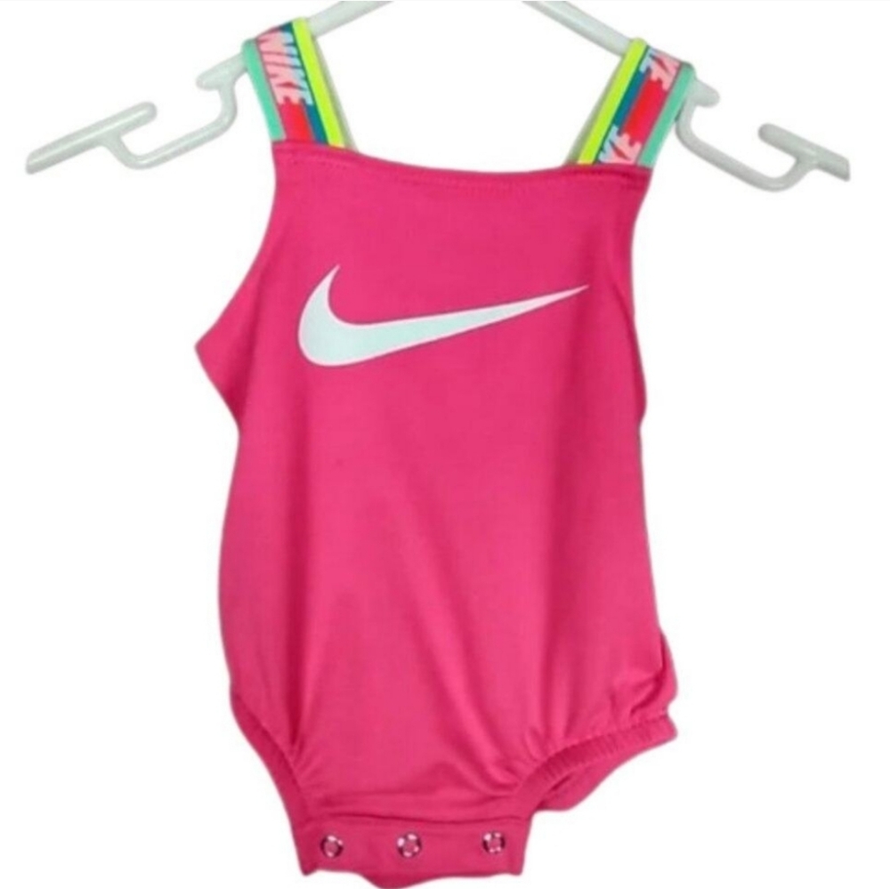Nike Baby Girl's Rainbow Taping Bubble One-Piece Swimsuit Romper